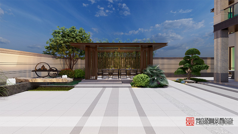 鄭州京水花園240平米別墅庭院設(shè)計 鄭州京水花園240平米別墅庭院設(shè)計